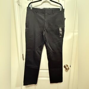 Men’s Alfani flat front Dress Pants 34W 32L black preppy career work classic NWT